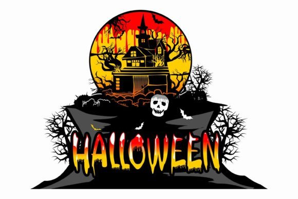 HALLOWEEN Graphics Template: T-Shirt Design & Typography