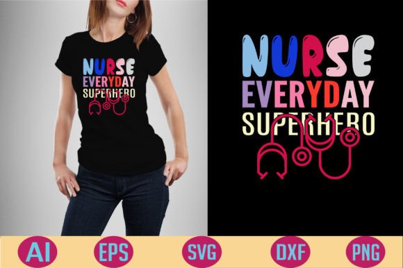 Nurse Typography T Shirt Graphic Design Template