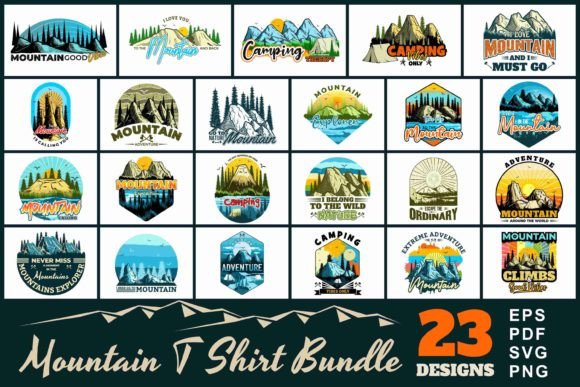 Real Publishing Workflow Review: Mountain T-Shirt Design Bundle Graphics