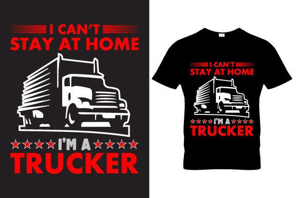 Trucker T-Shirt Graphics for Bold Print Templates